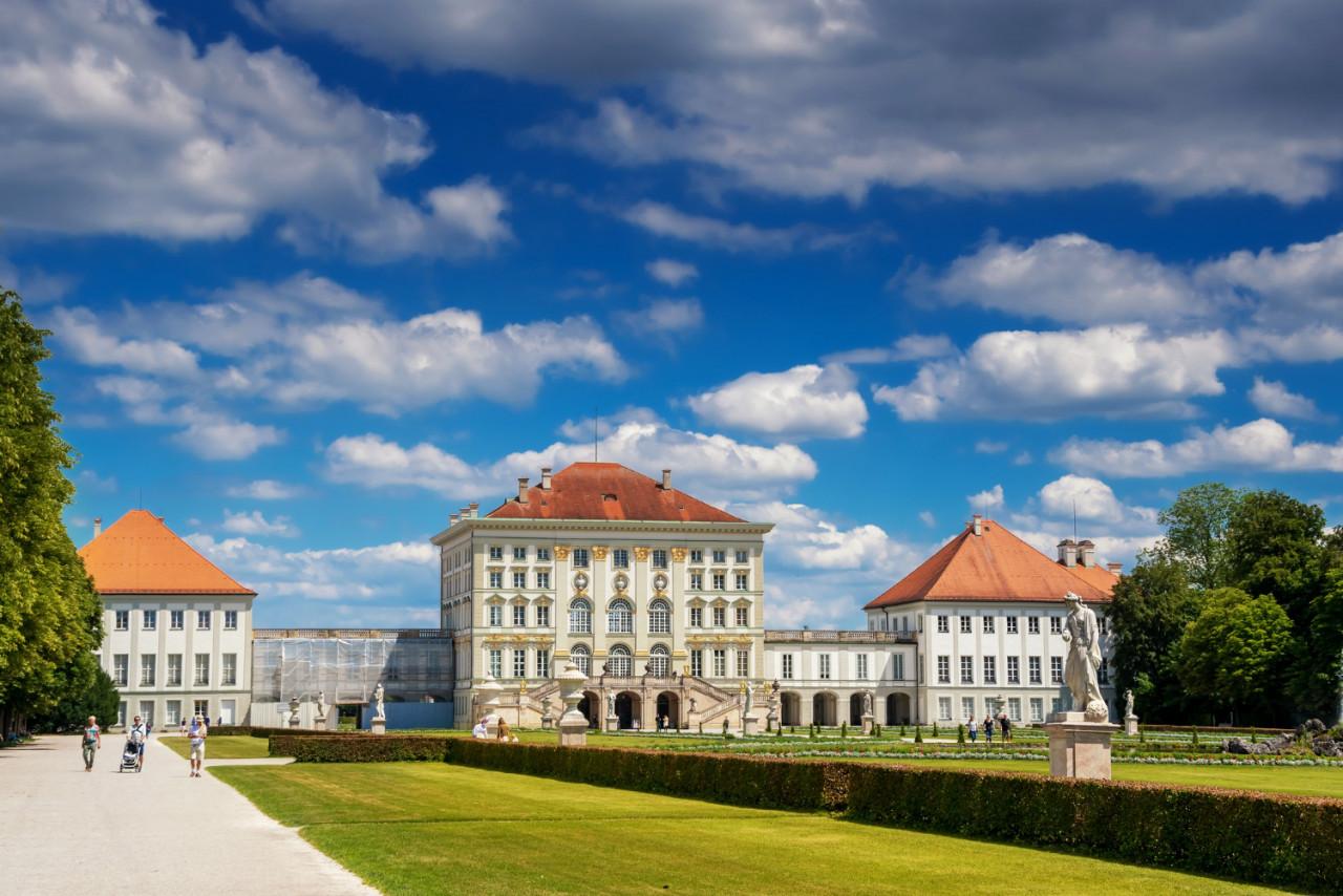 summer beautiful view castle munich nymphenburg