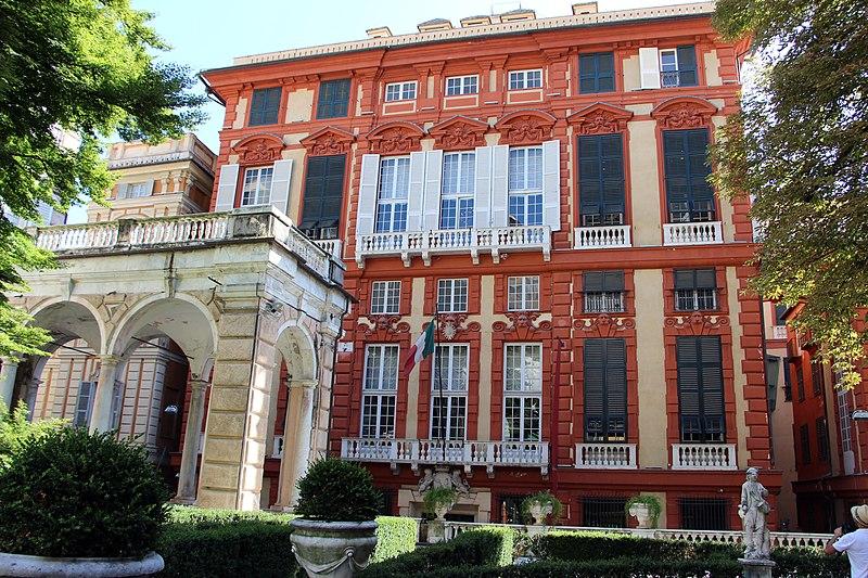 Palazzo Rosso viewed from Palazzo Bianco, Genoa