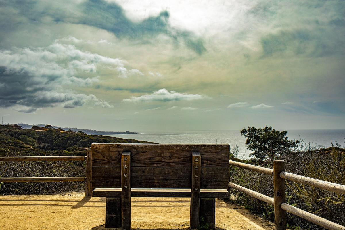 bench park beach coastline 1